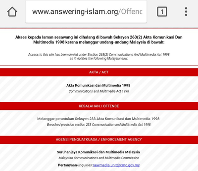 Answring Islam MCMC Offense Notice