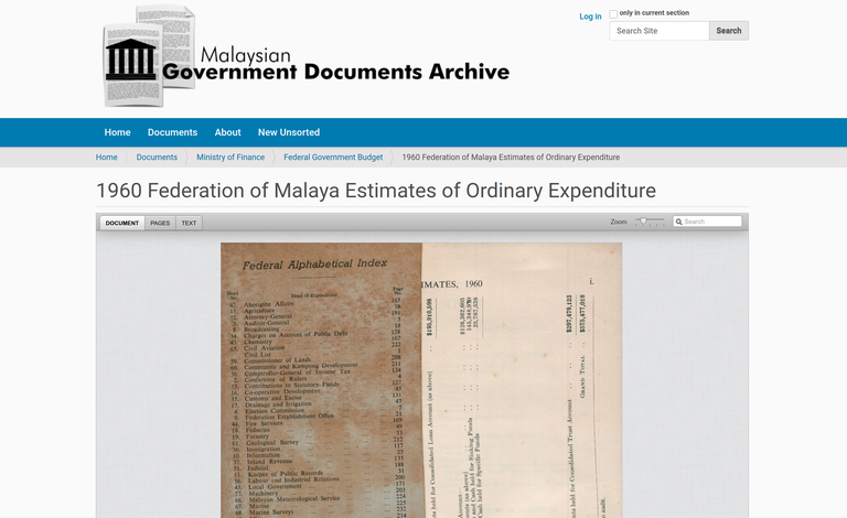 Malaysian Government Documents Archive