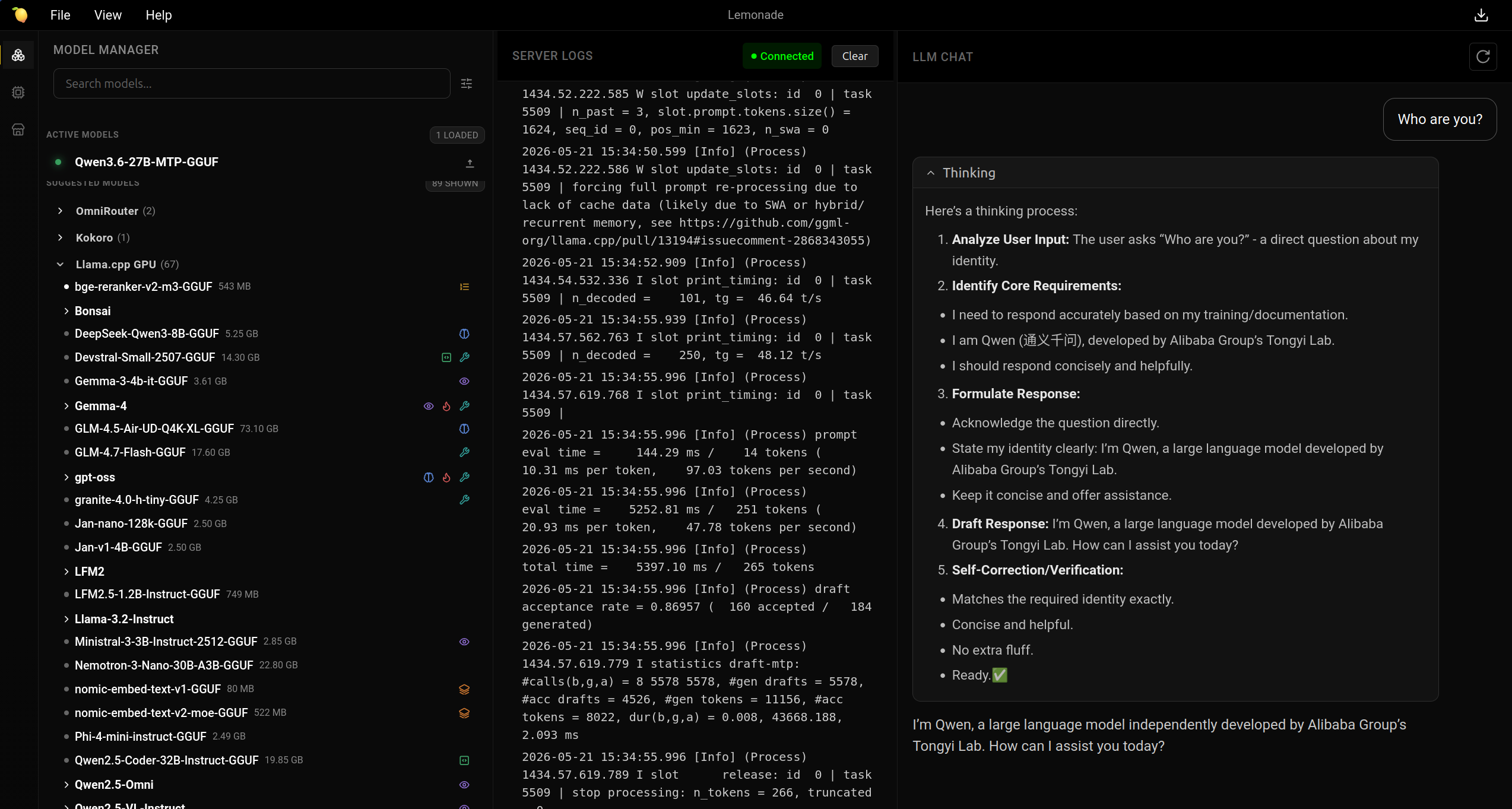 Lemonade Web UI